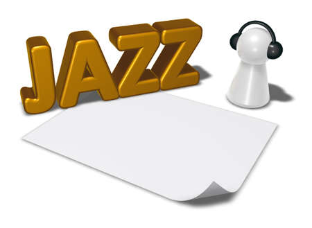 jazz tag and pawn with headphones - 3d illustrationの写真素材