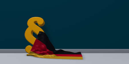 paragraph symbol and german flag - 3d renderingの写真素材