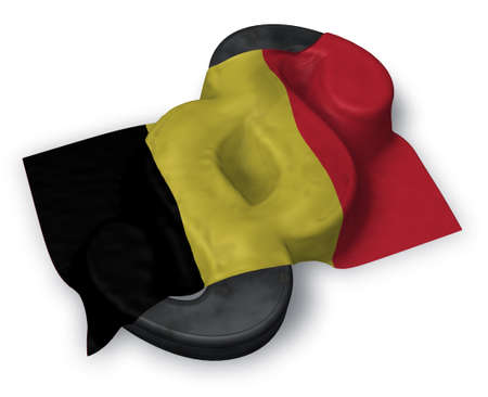 paragraph symbol and belgian flag - 3d renderingの写真素材