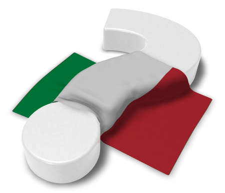 question mark and flag of italy - 3d illustrationの写真素材
