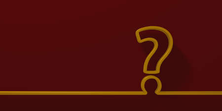 Question mark on red background - 3d rendering