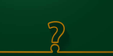 Question mark on green background - 3d renderingの写真素材