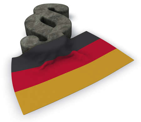paragraph symbol and german flag - 3d renderingの写真素材
