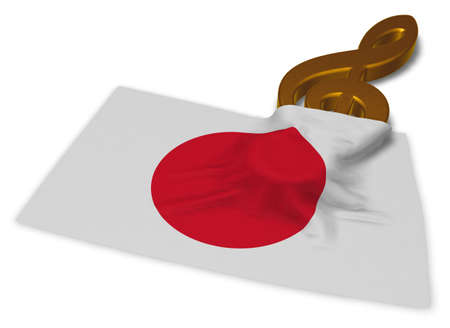 clef symbol symbol and flag of japan - 3d renderingの写真素材