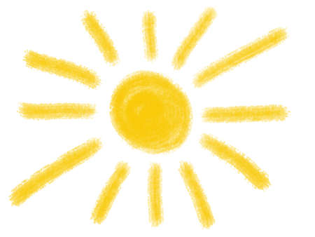 sun symbol on white backgroundの写真素材