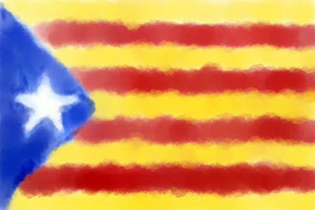 abstract painted background illustration - flag cataloniaの写真素材