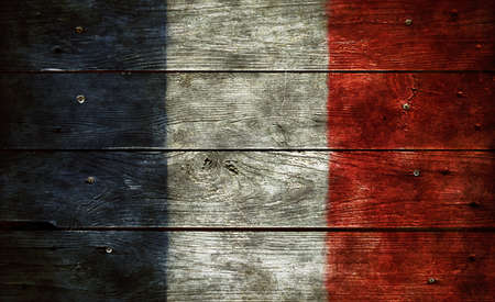 flag of france on wooden backgroundの写真素材