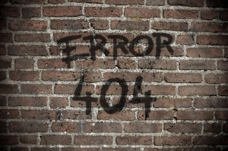error 404 on old brick wallの写真素材