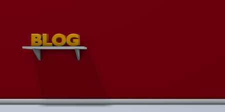 the word blog on shelf - 3d renderingの写真素材