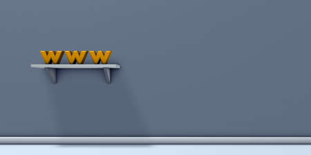 letters www on shelf - 3d renderingの写真素材