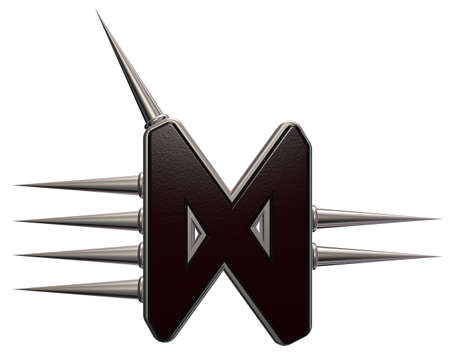 rune symbol with spikes on white background - 3d illustrationの写真素材