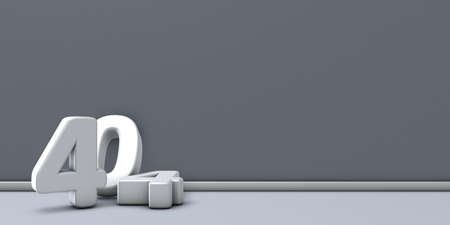 the number 404 in front of grey wound - 3d rendering