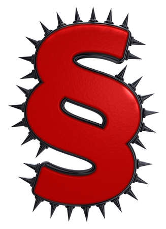 paragraph symbol with metal spikes - 3d renderingの写真素材