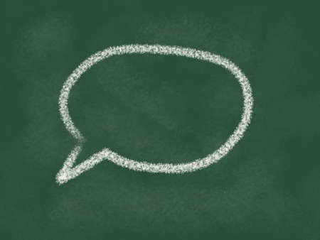 Speech bubble symbol on chalk board - illustrationの写真素材