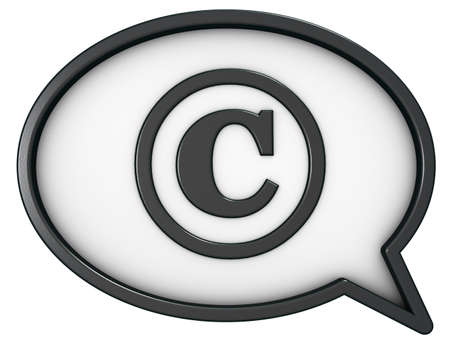 copyright symbol and speech bubble - 3d renderingの写真素材