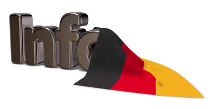 the word info and flag of germany - 3d renderingの写真素材