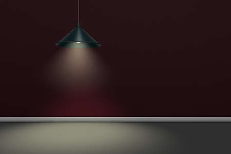 hanging lamp in front of dark wound - 3d renderingの写真素材