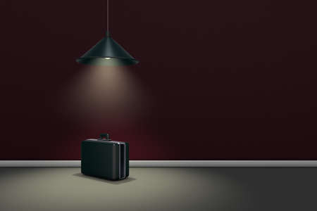 case under a lamp - 3d renderingの写真素材