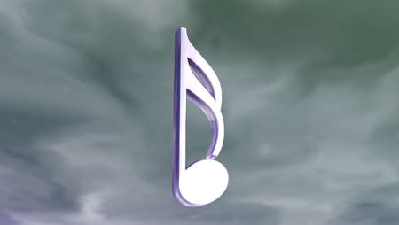 music note symbol on abstract background - 3d rendering