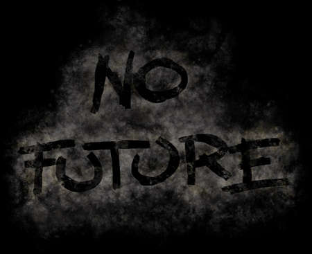 illustration of no future tag in grunge look