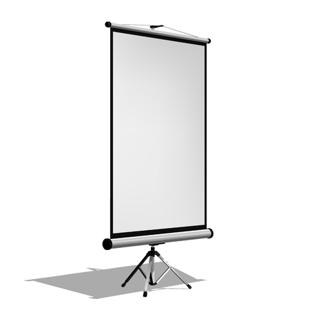 Vertical screen for a projector or advertising banner. Isolated on white background.のイラスト素材