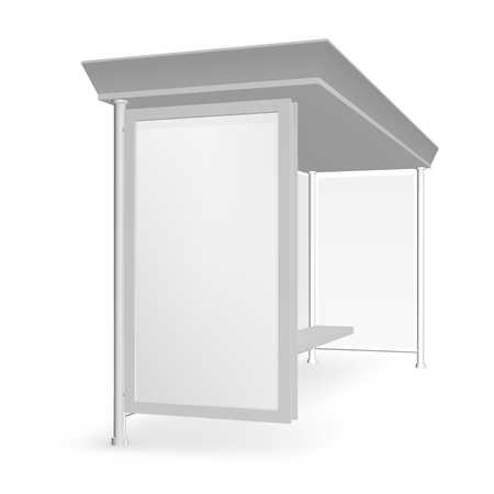 Bus shelters with billboardのイラスト素材