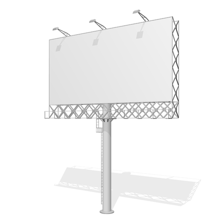 Advertising construction for outdoor advertising big billboard. Billboard for your design. Truss structure.のイラスト素材