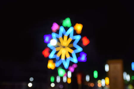 abstract blur many light in the night festivalの写真素材