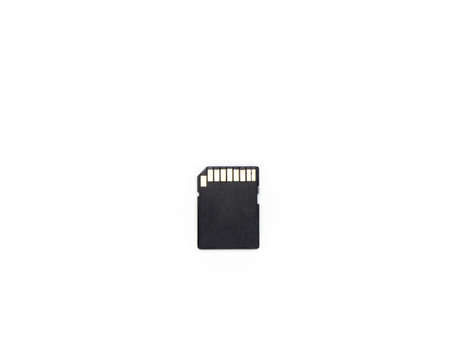 black SD card on isolated white background