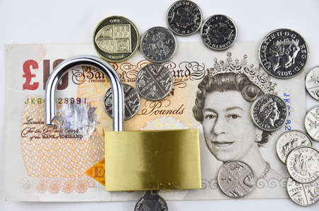 Image shows british pounds  can be safe or unsafeの写真素材