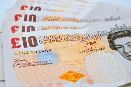British pounds on white backgroundの写真素材