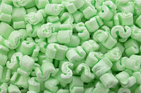 Styrofoam packing material peanuts, using inside of shipping boxes.の写真素材