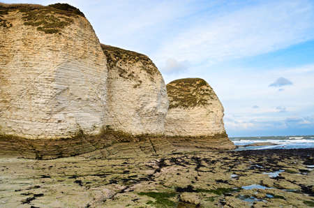 Coastal view of Flamborough, white rocksの写真素材