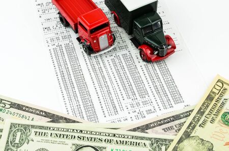 Digital tachograph printed day shift with  lorry.の写真素材