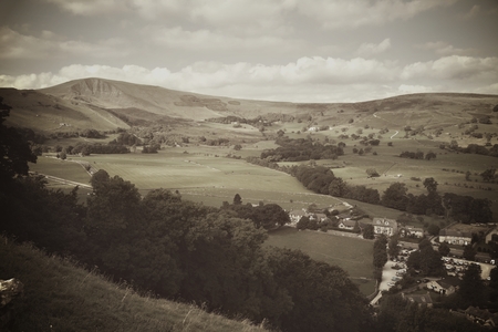 Rolling english countryside at Peak District National Parkの写真素材