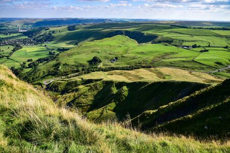 Rolling english countryside at Peak District National Parkの写真素材