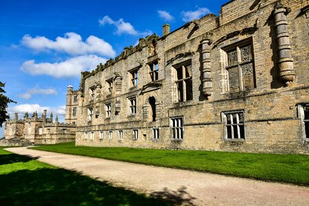 Outside ruins of Bolsover Castle in England, Derbyshire, was built in the early 17th centuryのeditorial素材