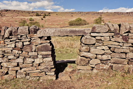 Stone wall in the North Yorkshire in the United Kingdomの写真素材