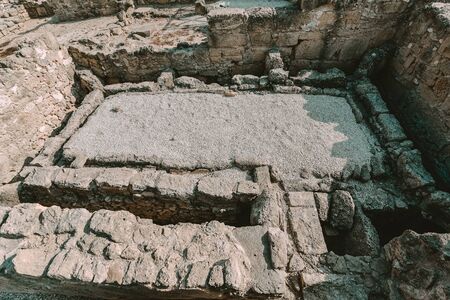 Ruins of the ancient Greek and Roman city of Paphos. Famous, archeology. Cyprus Islandの写真素材