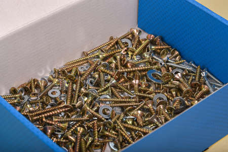 A Lots of different screws and washers all mixed togetherの写真素材