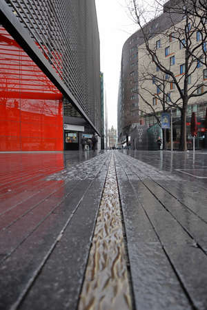 the modern city center in winterの写真素材