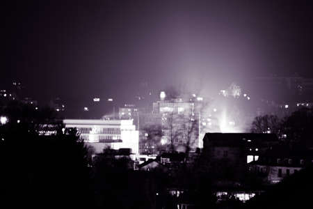 Siegen old town with church at night