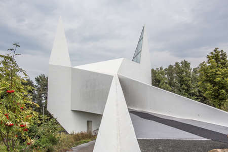 Highway church for prayer in Wilnsdorfの写真素材