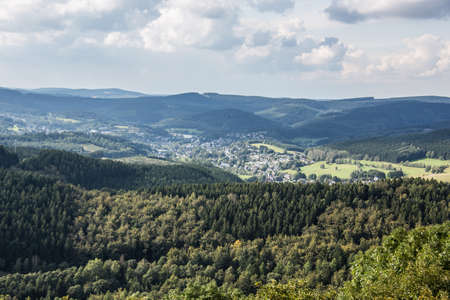 Landscape around the Ginsburg in the Siegerlandの写真素材