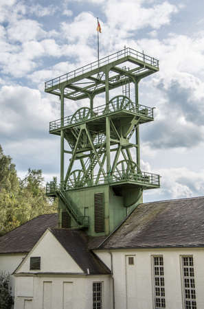 steel mining tower Sicily shaft in the Sauerlandの写真素材