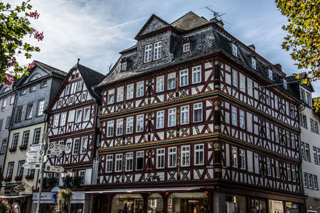 Half-timbered houses in the old town of Dillenburgのeditorial素材