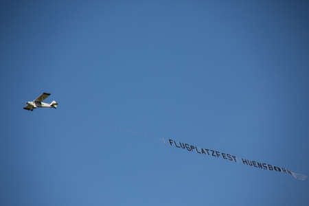 Aircraft in the air over sports airfield Wenden