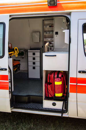 Ambulance with medical equipmentの写真素材