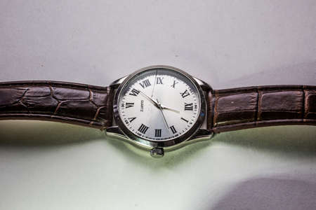 Men's wristwatch with crocodile leather