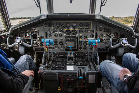 Cockpit of an Air Force military transporter